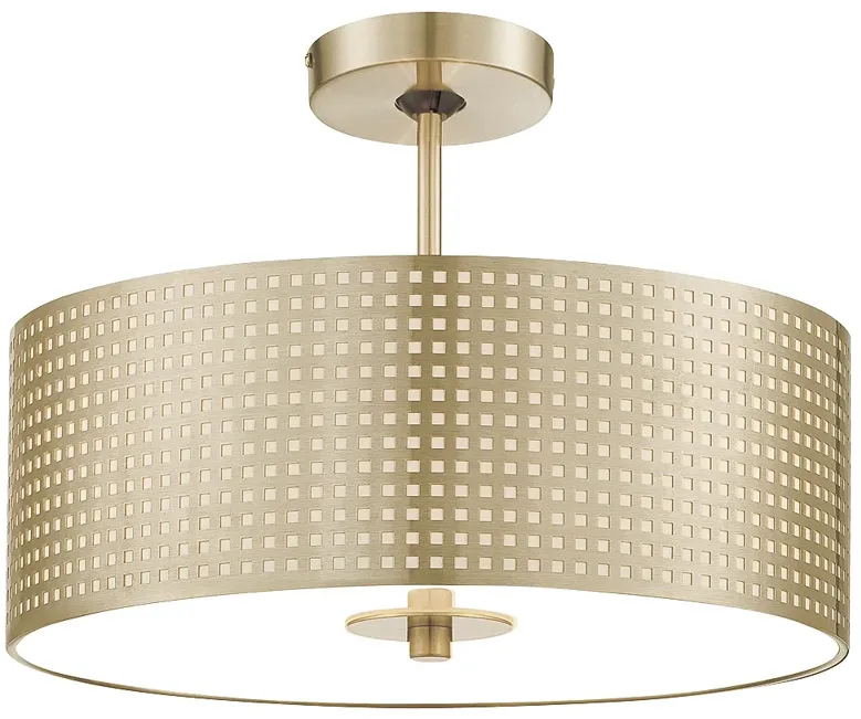 George Kovacs Grid 16-inch 3-Light Gold Semi Flush