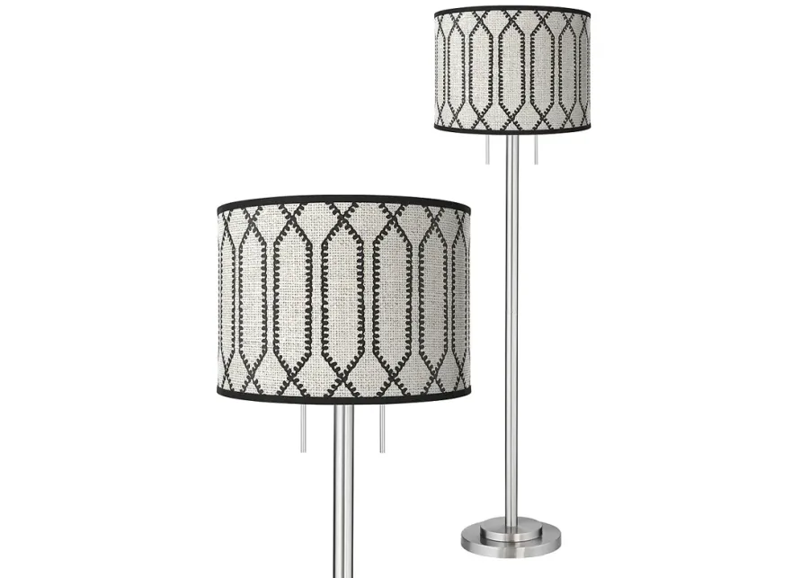 Rustic Chic Giclee Brushed Nickel Garth Floor Lamp