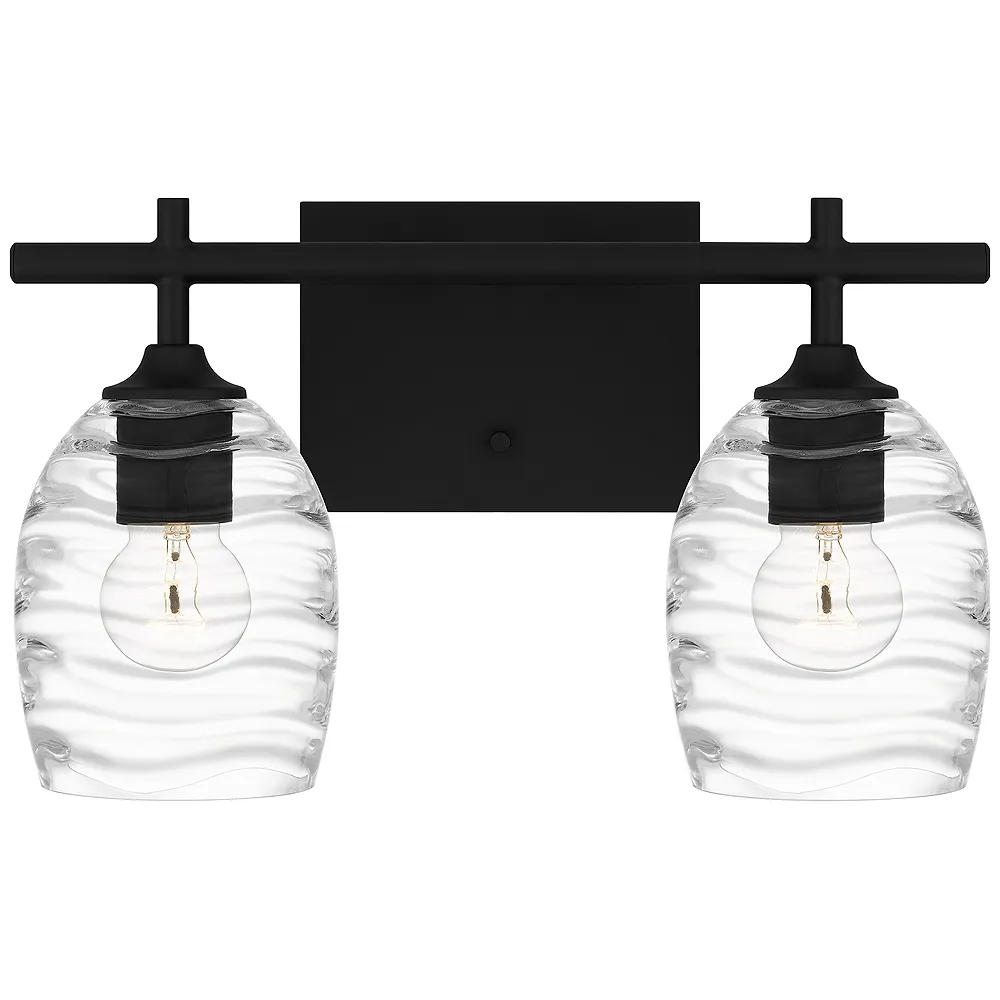 Lucy 2-Light Matte Black Vanity Light