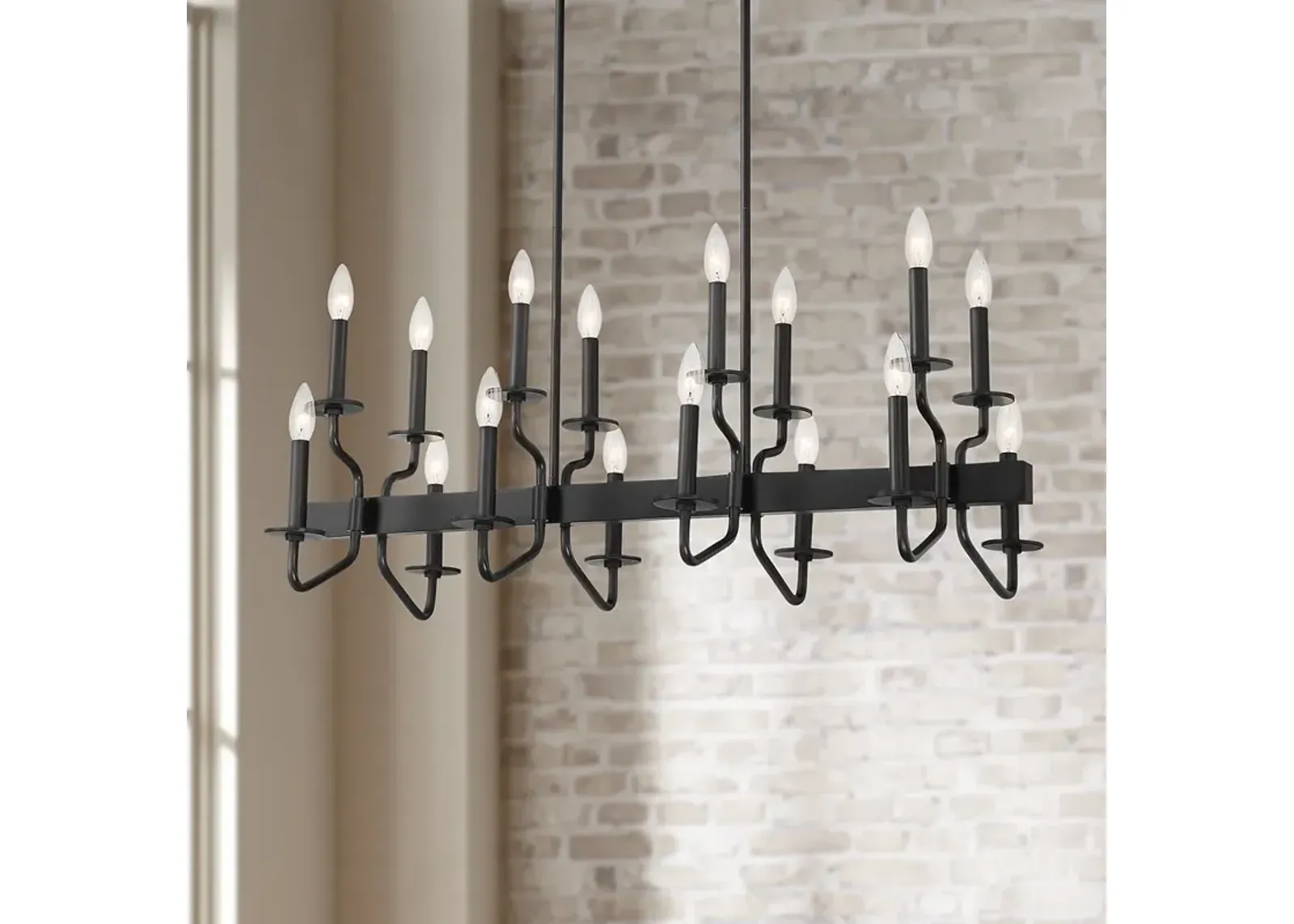 Franklin Iron Works Finnegan 36 1/4" Black 16-Light Island Chandelier