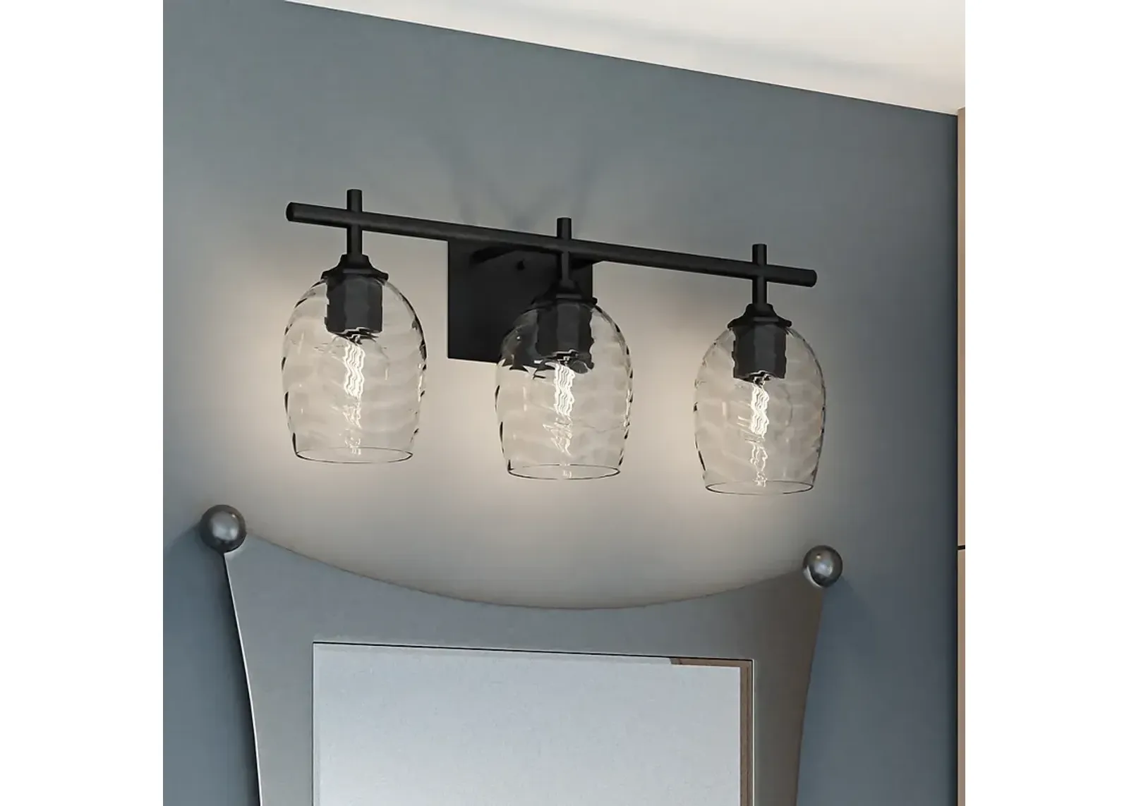 Lucy 3-Light Matte Black Vanity Light