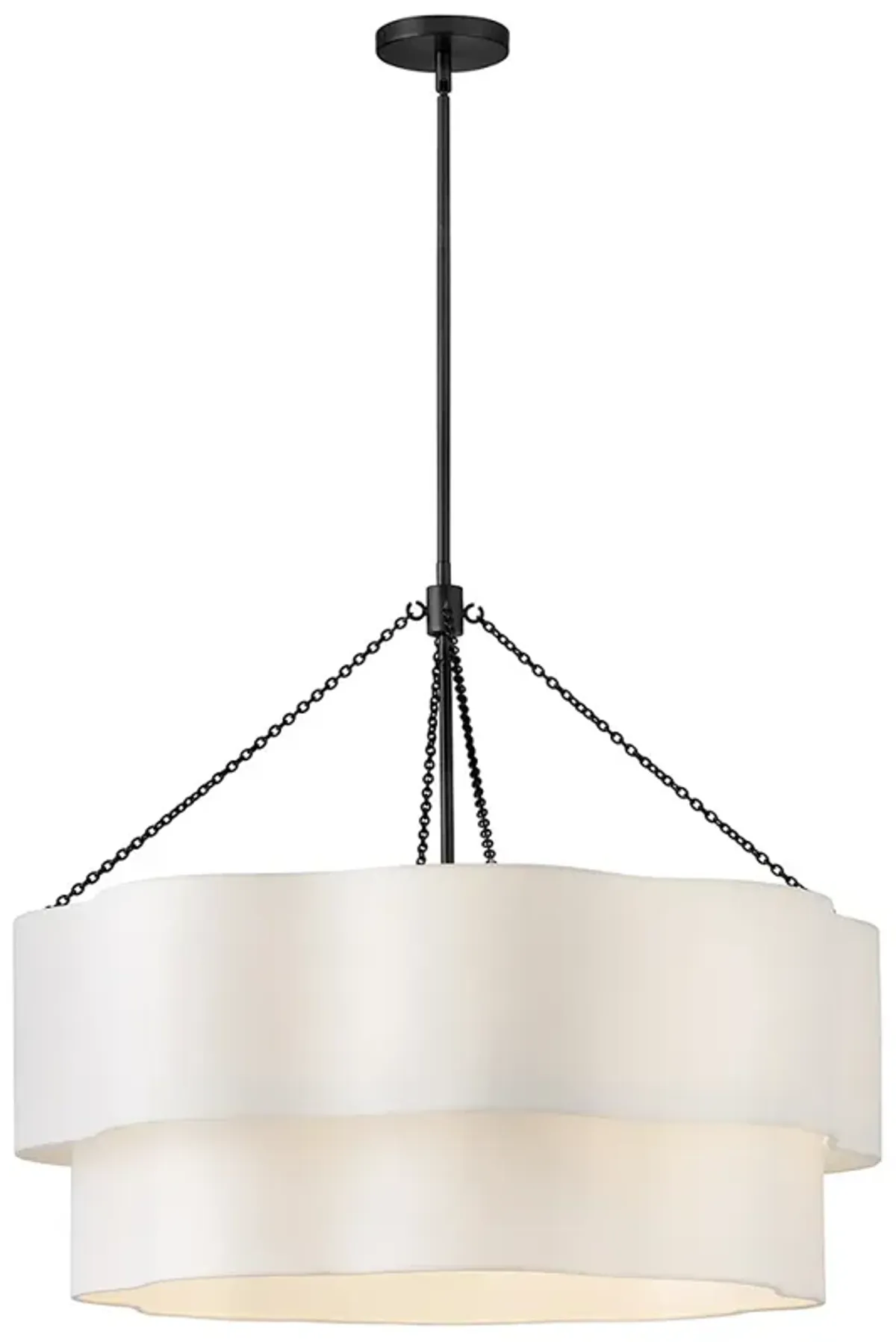 Hinkley Gwen 32" Wide Black and Off-White Shade Chandelier