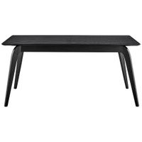 Lawrence 82 3/4"W Matte Black Wood Extension Dining Table