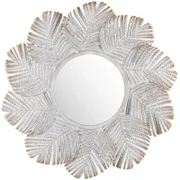 Crestview Collection Miramar Metal Wall Mirror in White