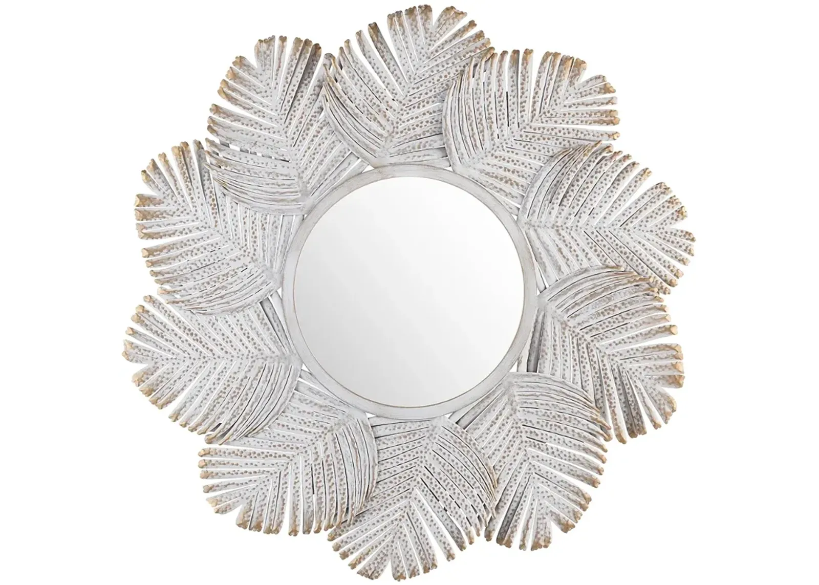 Crestview Collection Miramar Metal Wall Mirror in White