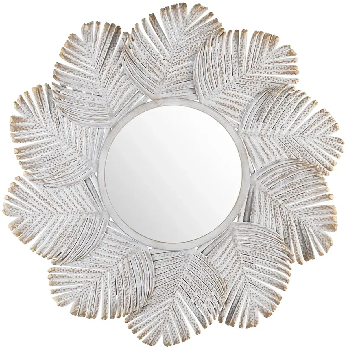 Crestview Collection Miramar Metal Wall Mirror in White