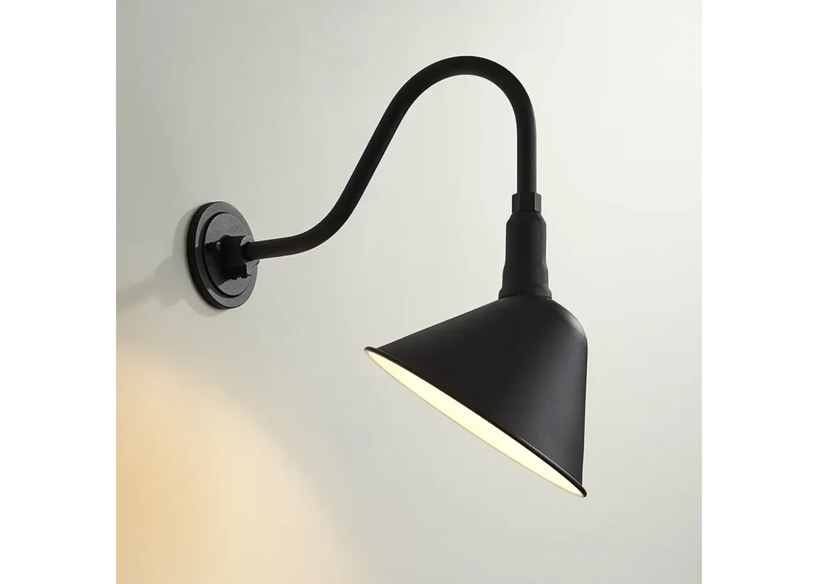 Franklin Iron Neihart 18" Black RLM Industrial Barn Light Wall Sconce