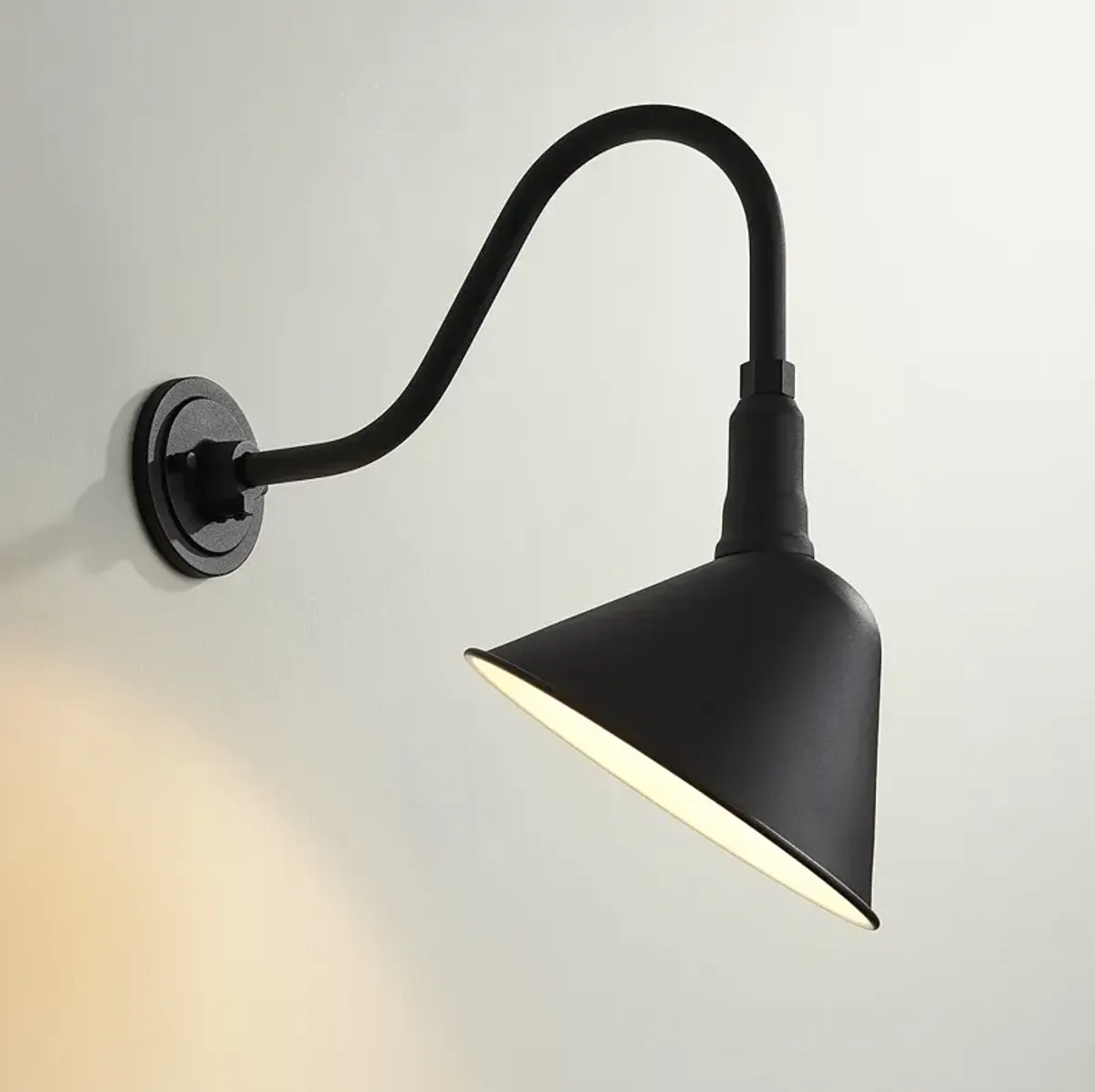 Franklin Iron Neihart 18" Black RLM Industrial Barn Light Wall Sconce