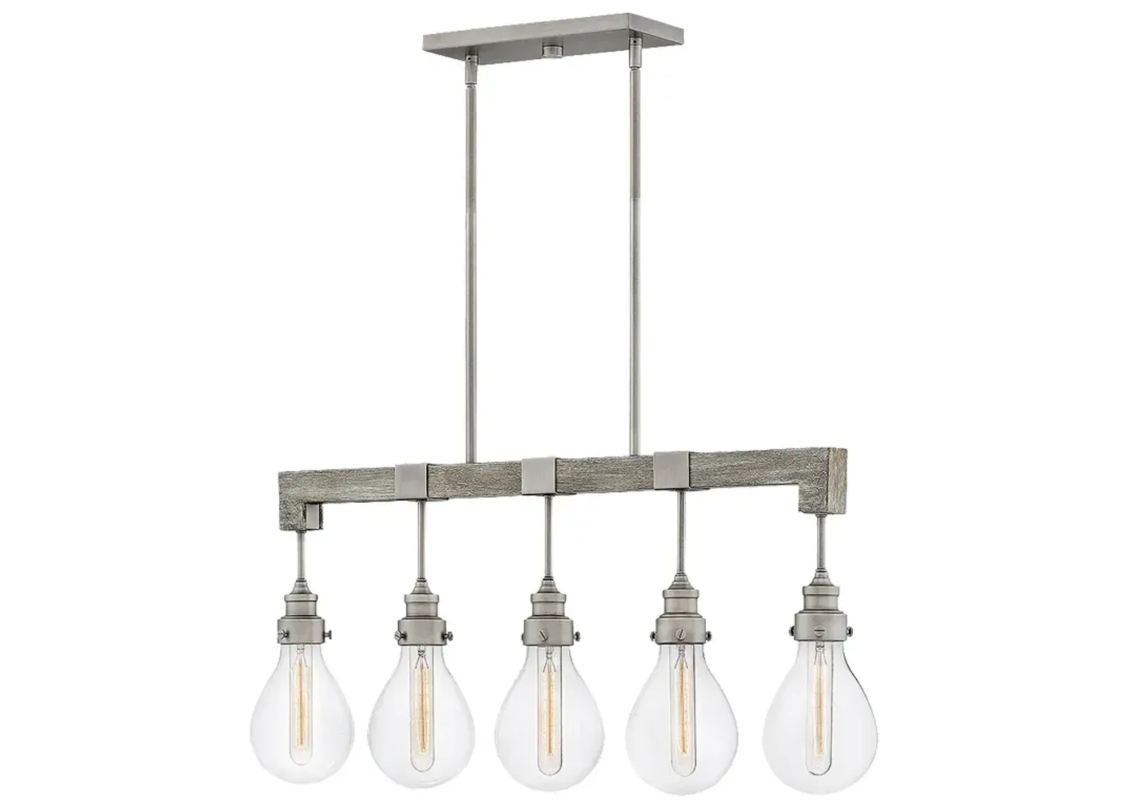 Chandelier Denton-Five Light Linear-Pewter