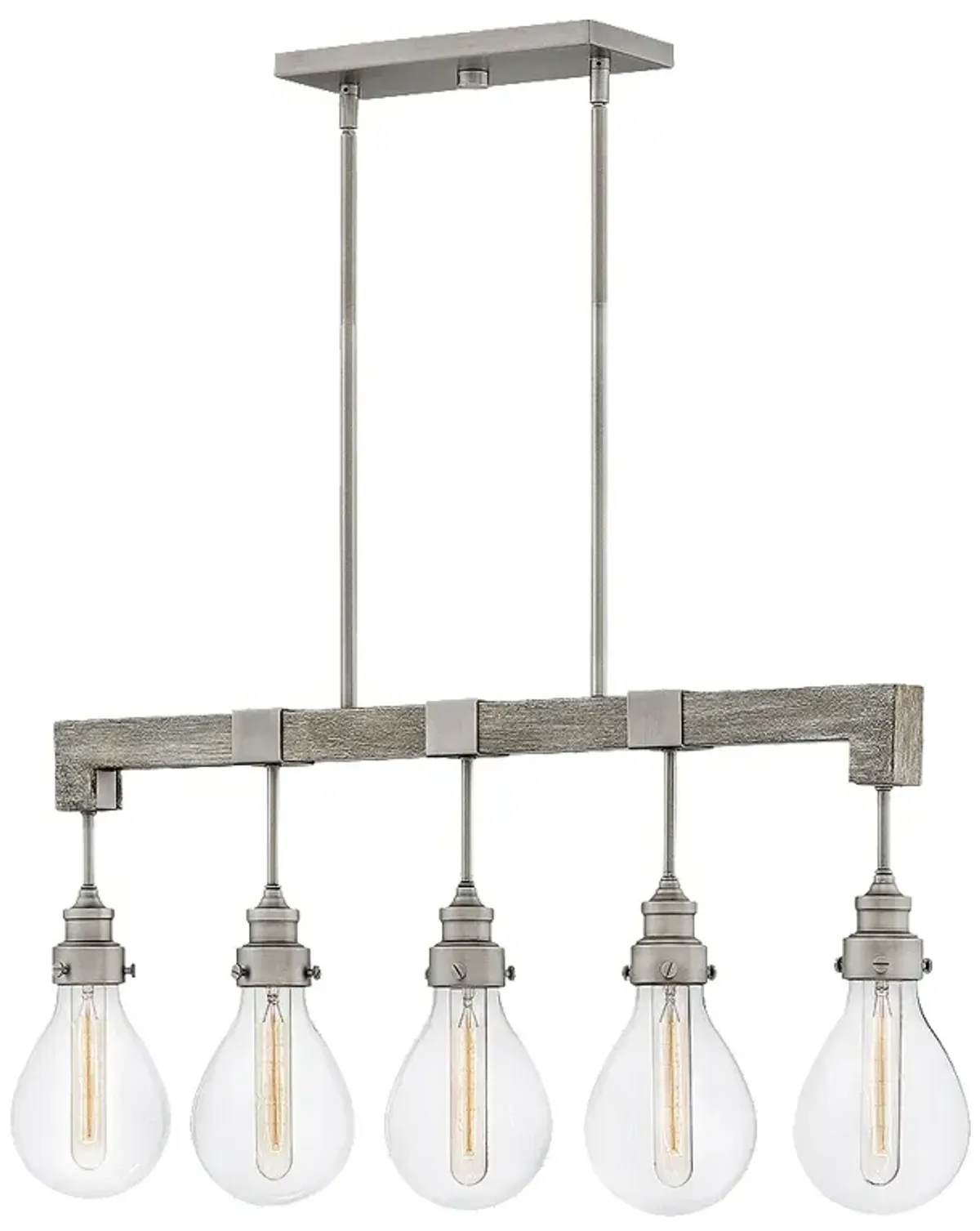 Chandelier Denton-Five Light Linear-Pewter