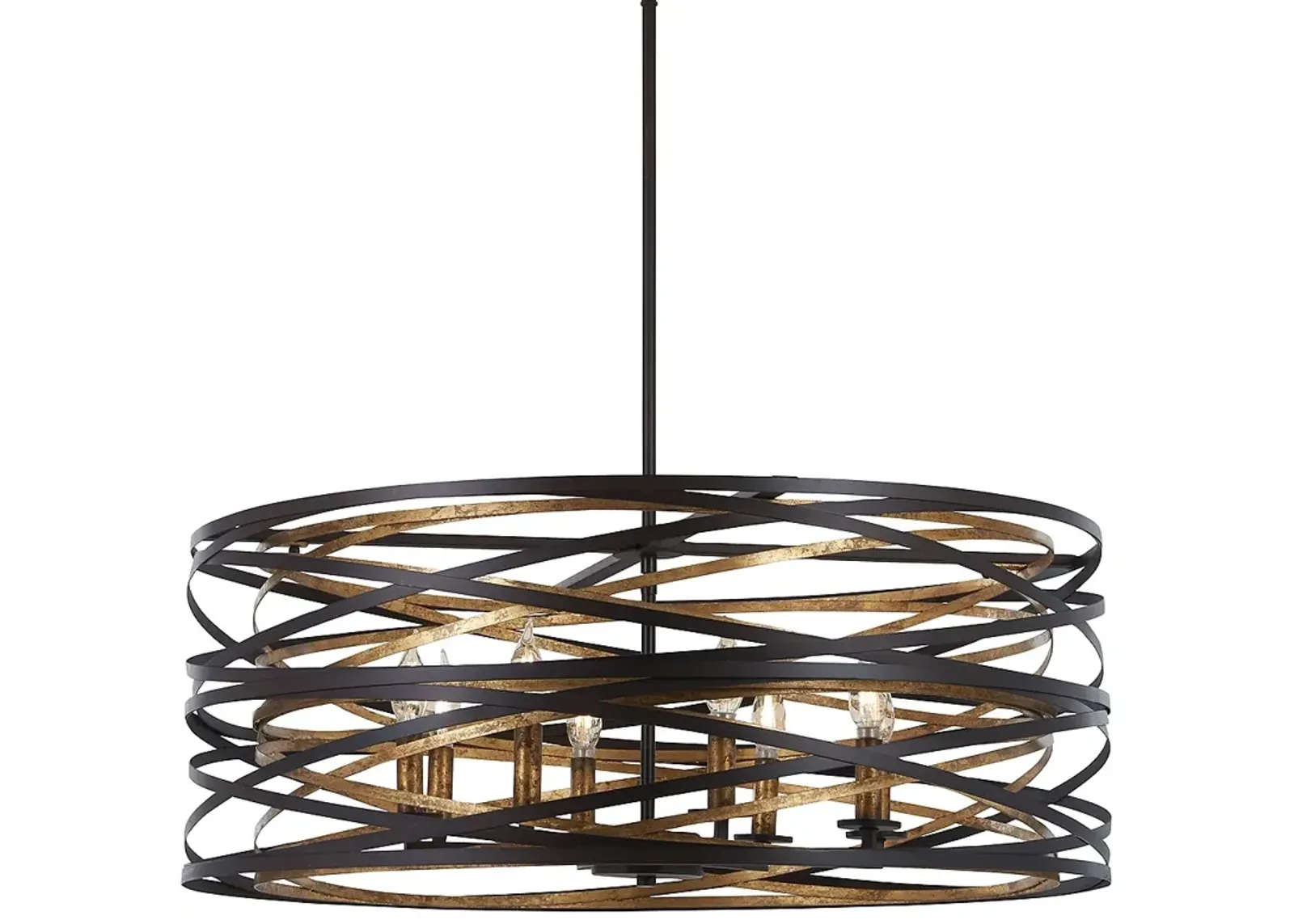 Minka-Lavery Vortic Flow 30" Wide 8-Light Bronze and Gold Pendant