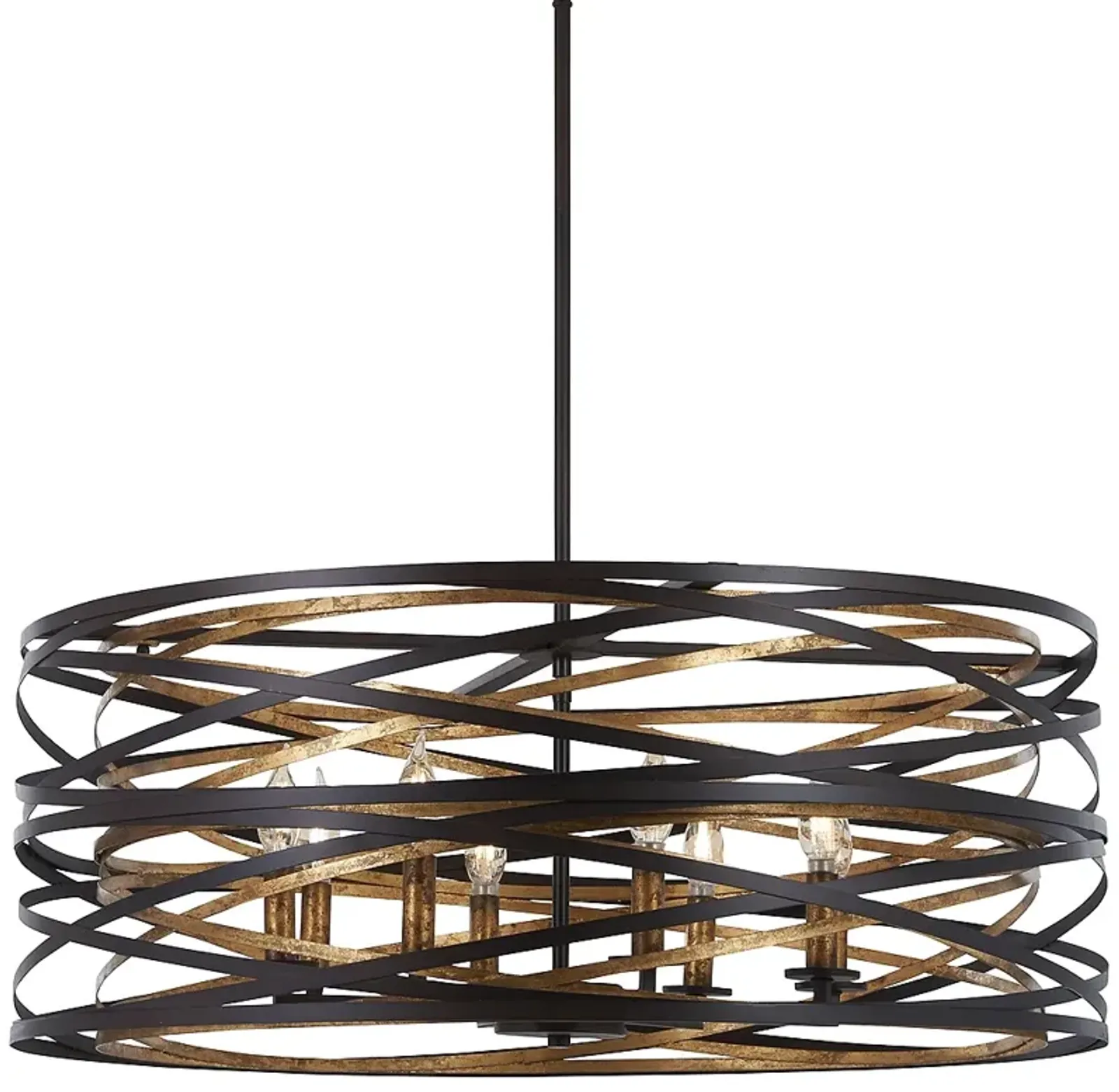 Minka-Lavery Vortic Flow 30" Wide 8-Light Bronze and Gold Pendant