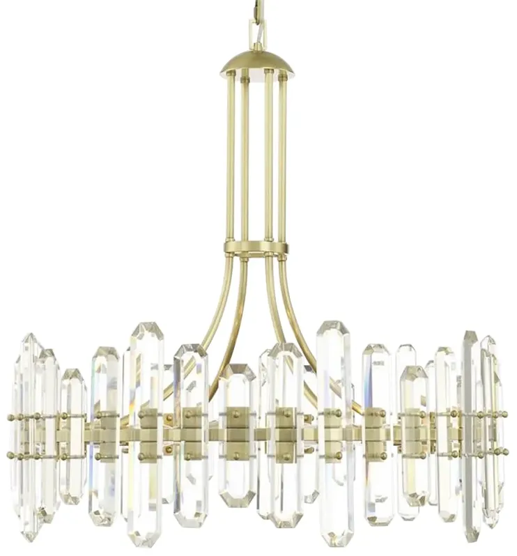 Crystorama Bolton 31"W Aged Brass 12-Light Crystal Chandelier