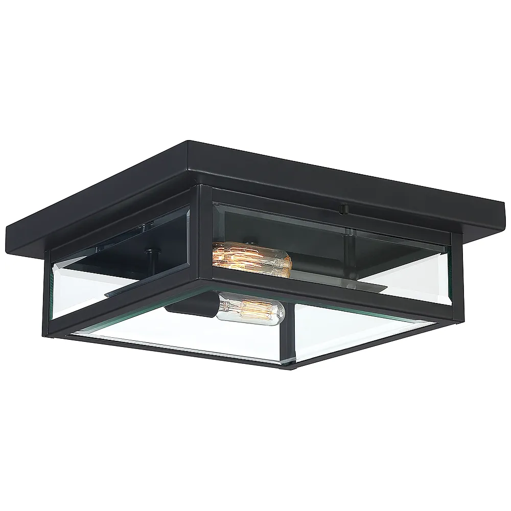 Quoizel Westover 12" Wide Earth Black Outdoor Ceiling Light