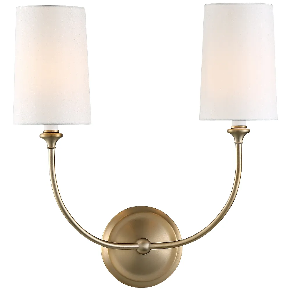 Crystorama Sylvan 16" High Vibrant Gold 2-Light Wall Sconce