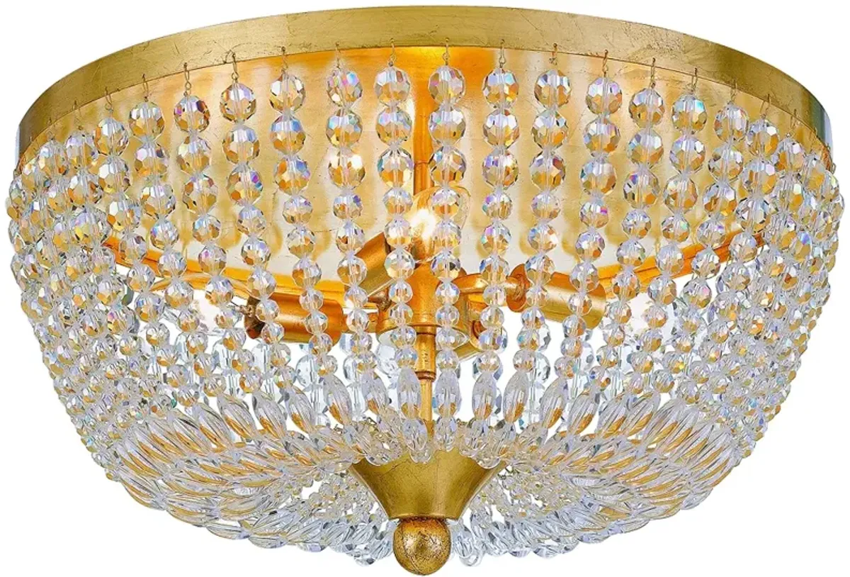 Crystorama Rylee 18" Wide Antique Gold Ceiling Light