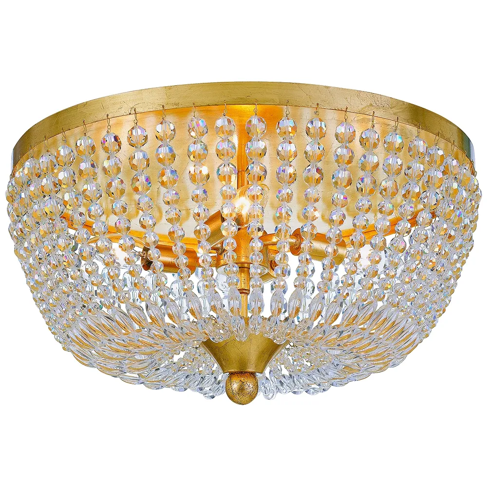 Crystorama Rylee 18" Wide Antique Gold Ceiling Light