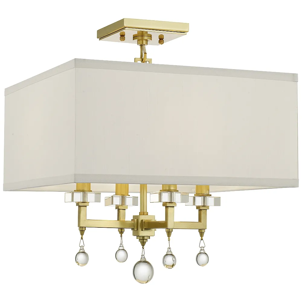 Crystorama Paxton 16" Wide Antique Gold Ceiling Light