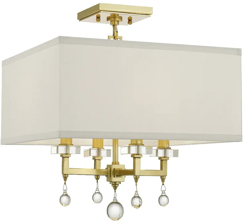 Crystorama Paxton 16" Wide Antique Gold Ceiling Light