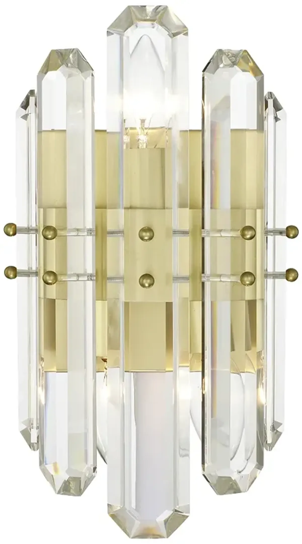 Crystorama Bolton 13 1/2"H Aged Brass Crystal Wall Sconce