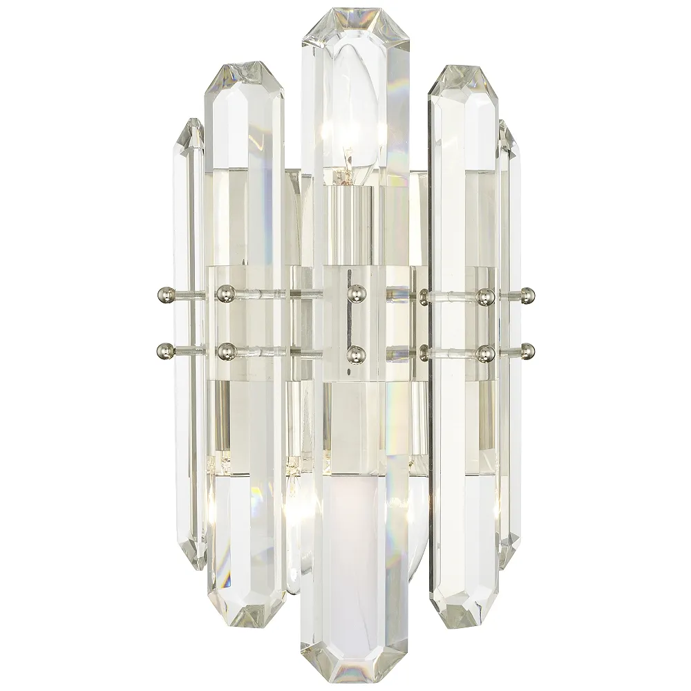 Crystorama Bolton 13 1/2" High Polished Nickel Wall Sconce