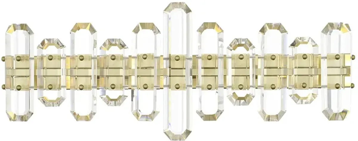 Crystorama Bolton 26" Wide Aged Brass Crystal Bath Light