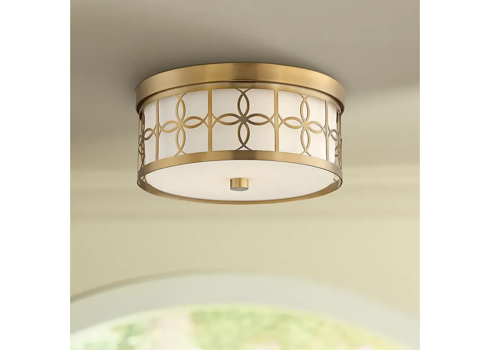 Anniversary 13 1/2" Wide Vibrant Gold Drum Ceiling Light