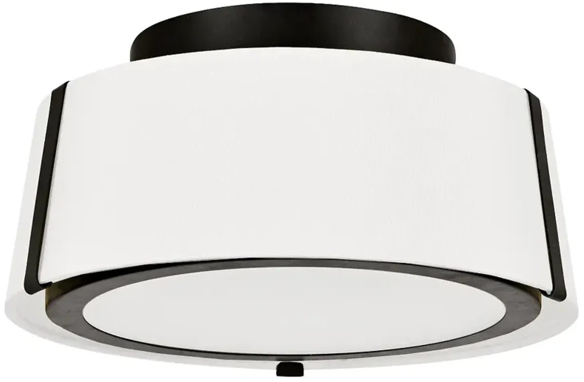 Crystorama Fulton 12" Wide Matte Black Drum Ceiling Light