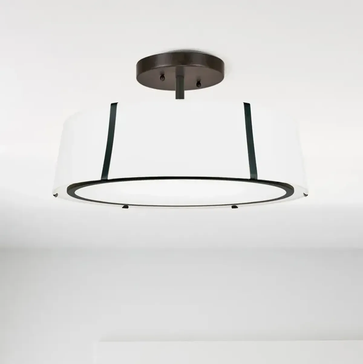 Crystorama Fulton 24" Wide Matte Black Drum Ceiling Light