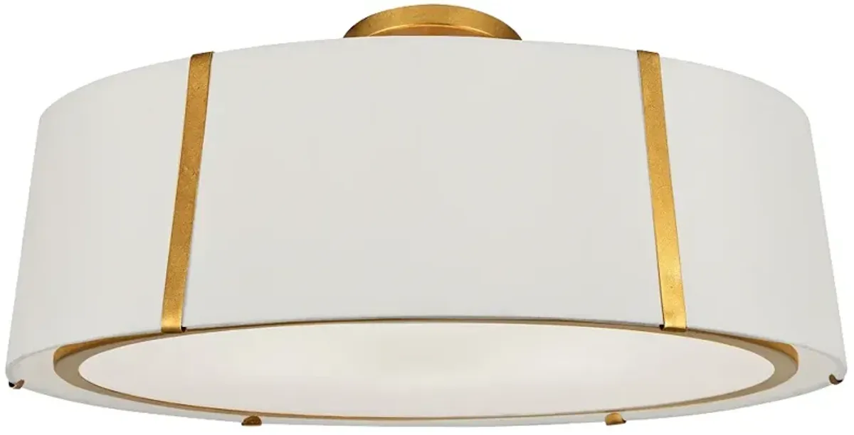 Crystorama Fulton 24" Wide Antique Gold Drum Ceiling Light