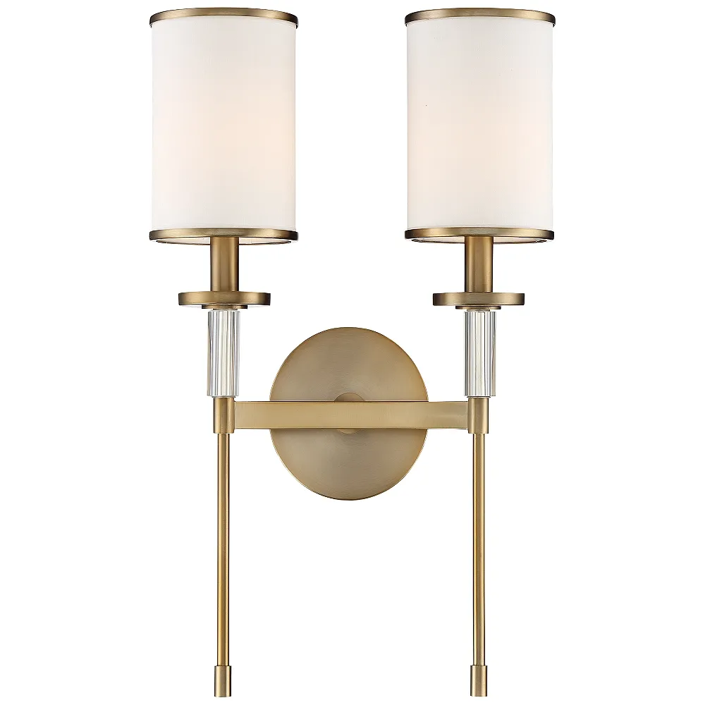 Crystorama Hatfield 18 1/2"H Vibrant Gold 2-Light Wall Sconce