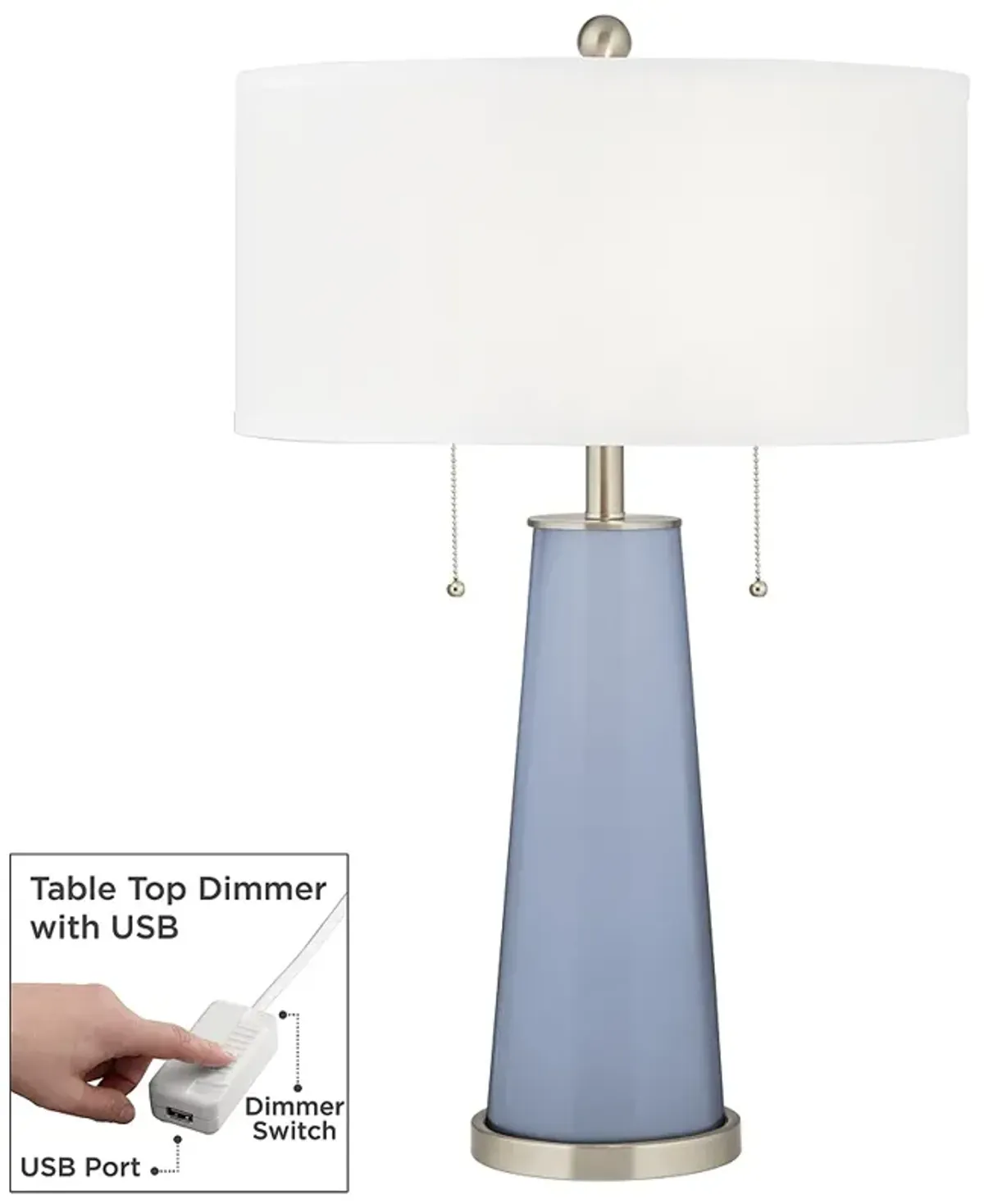 Blue Sky Peggy Glass Table Lamp With Dimmer