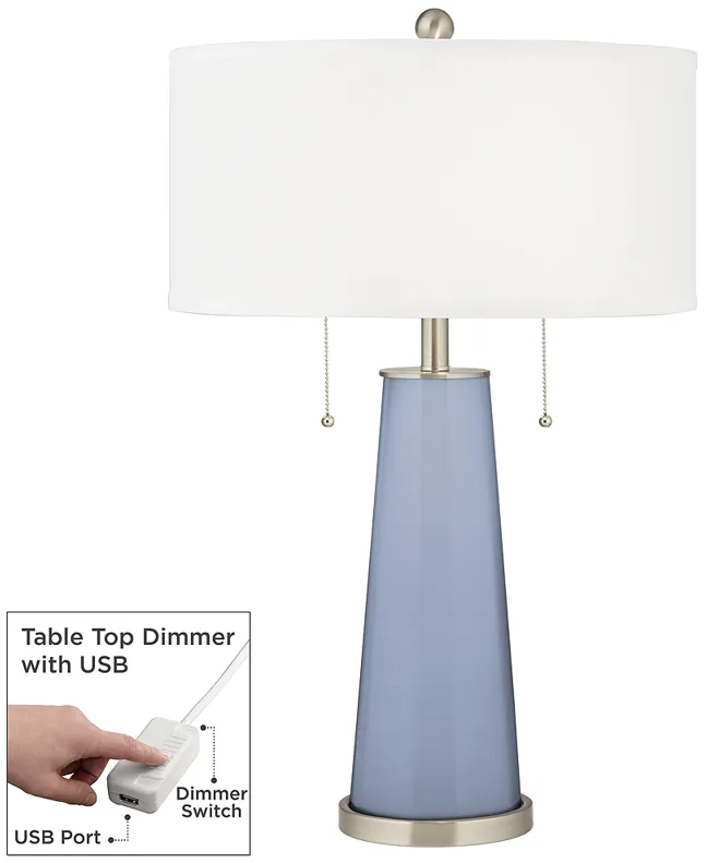 Blue Sky Peggy Glass Table Lamp With Dimmer