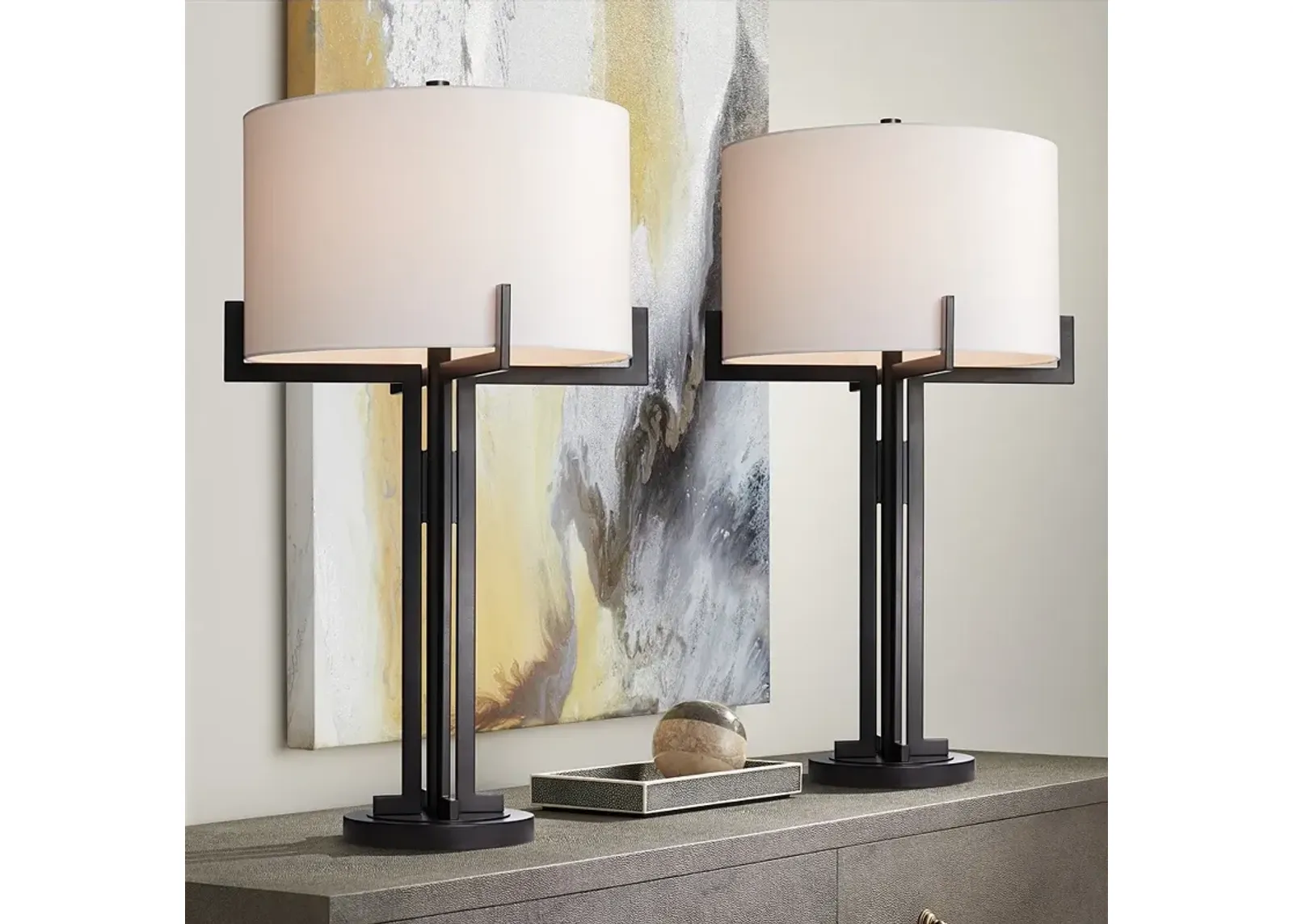 Franklin Iron Madrid 31 1/2" Industrial Modern Table Lamps Set of 2