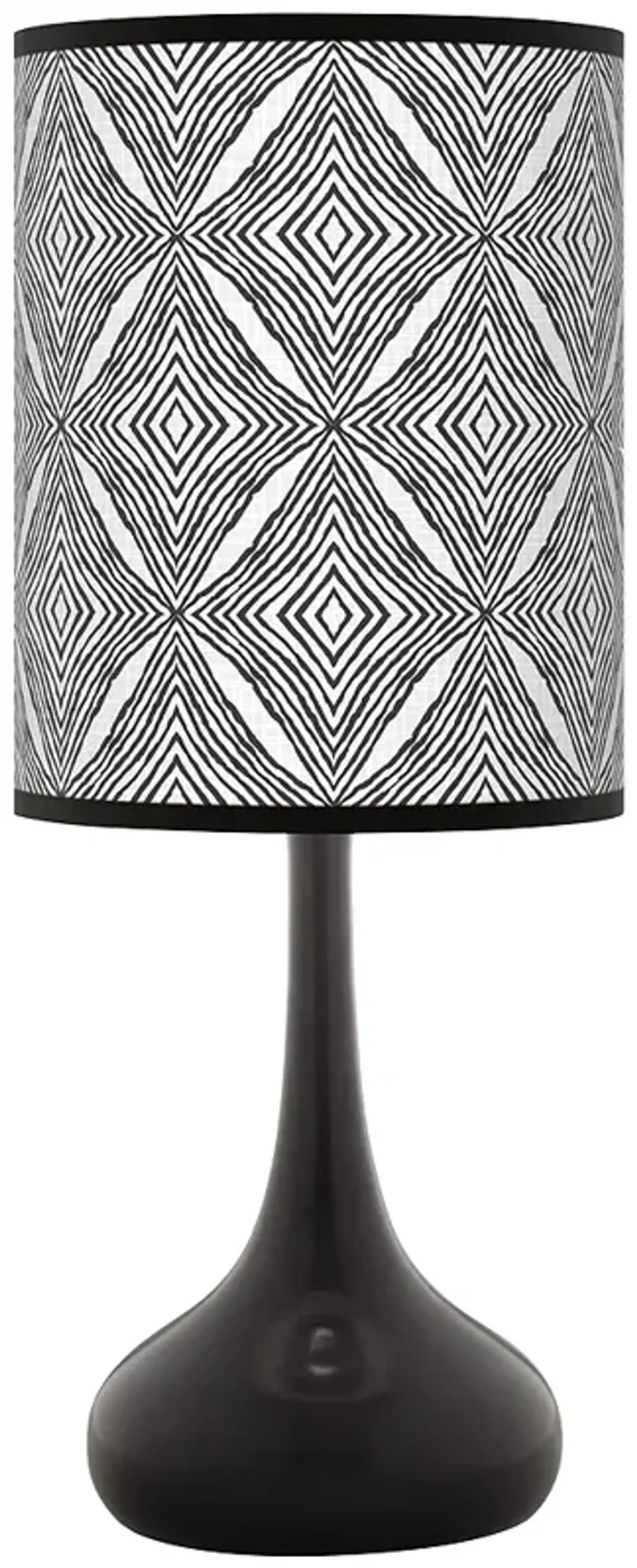 Moroccan Diamonds II Giclee Black Droplet Table Lamp