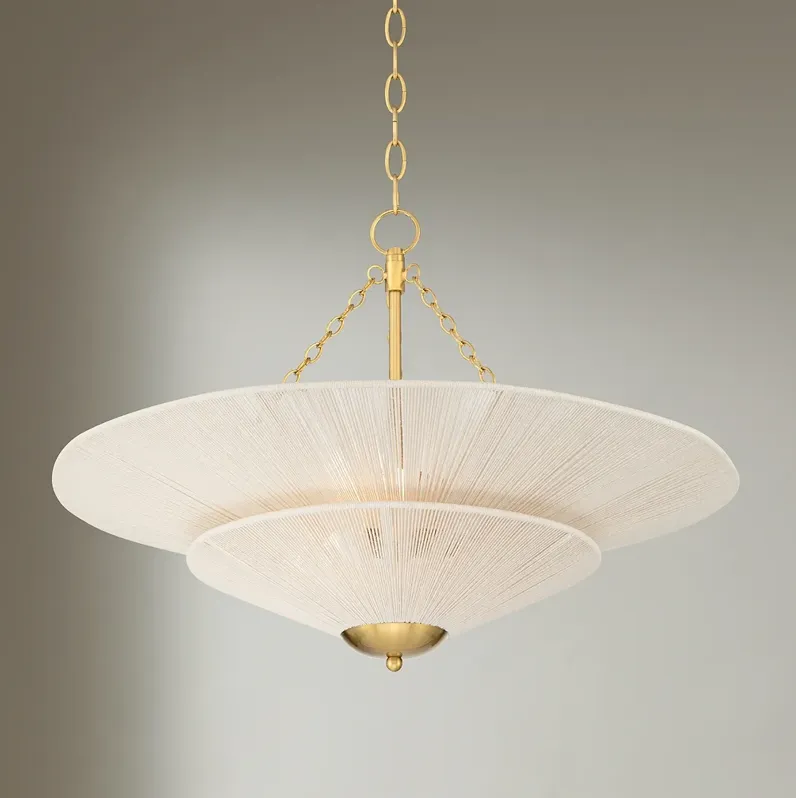 Possini Euro Griner 25 1/4"W Burnished Brass 3-Light String Chandelier