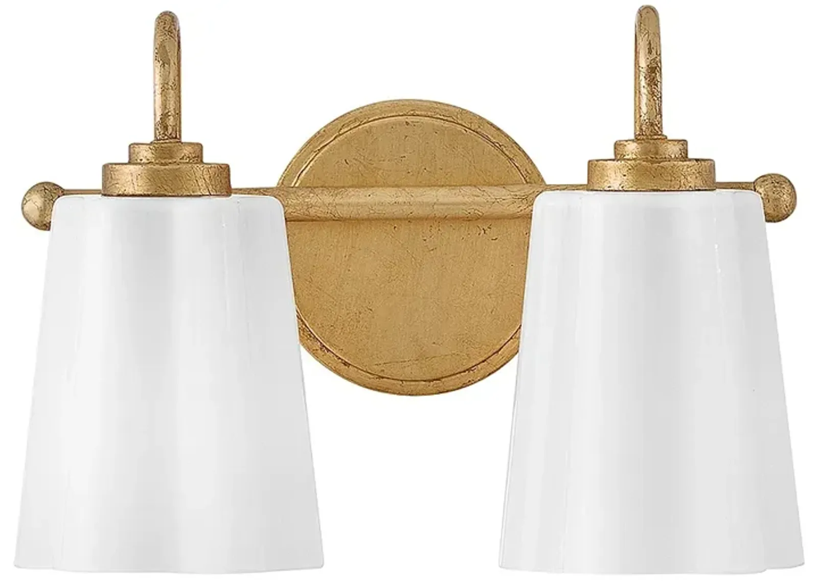 Lark Honey Small Two Light Vanity Distressed Brass