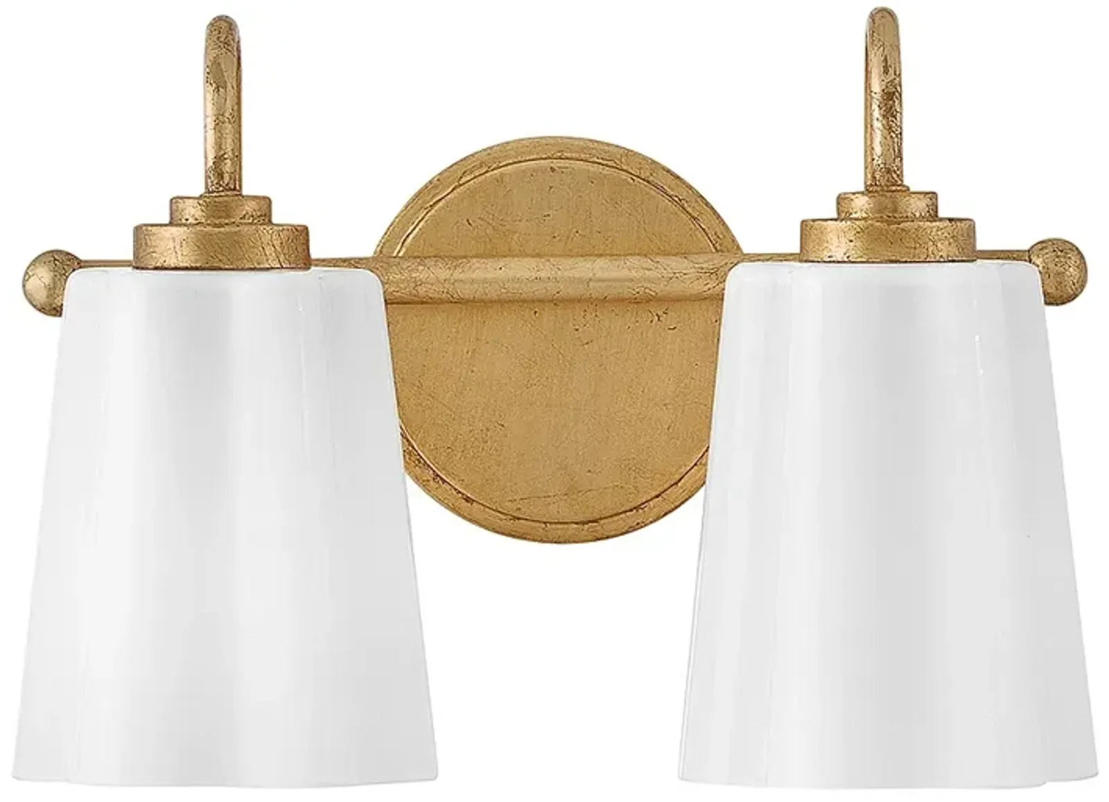 Lark Honey Small Two Light Vanity Distressed Brass