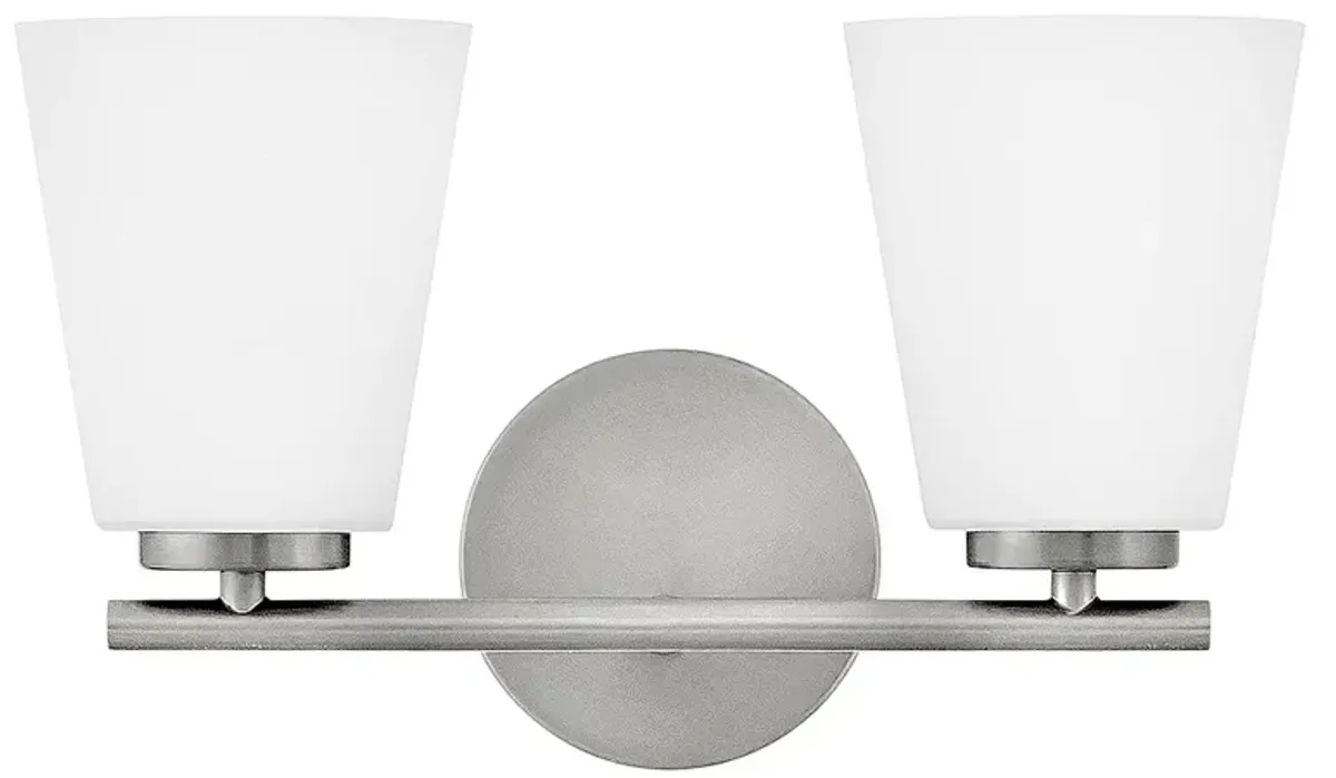 Lark Bri Small Two Light Vanity Brushed Nickel