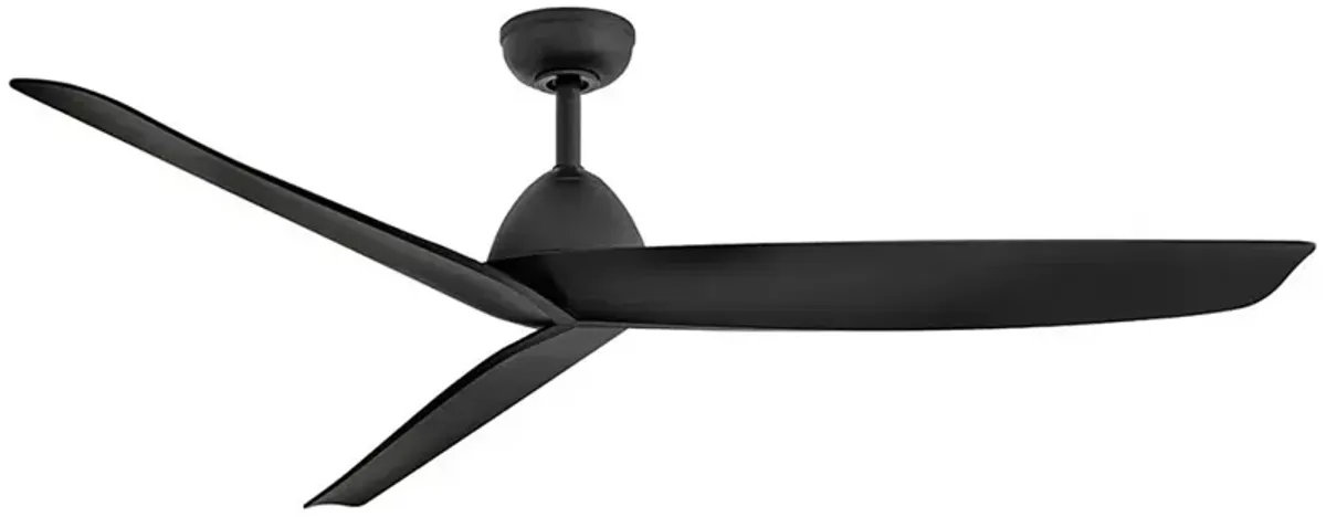 60" Hinkley Turbine Matte Black LED Smart Control Ceiling Fan