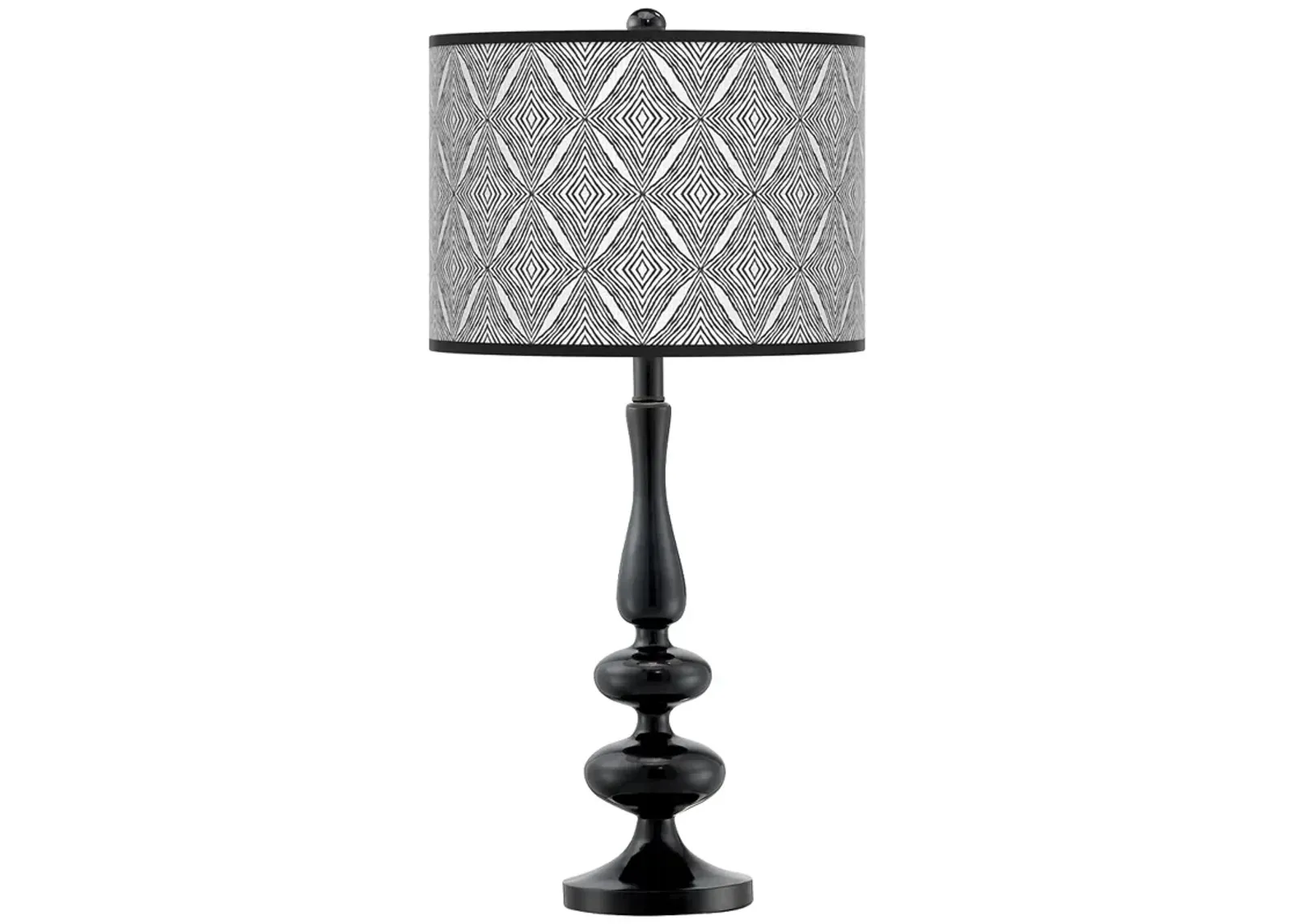 Moroccan Diamonds II Giclee Paley Black Table Lamp