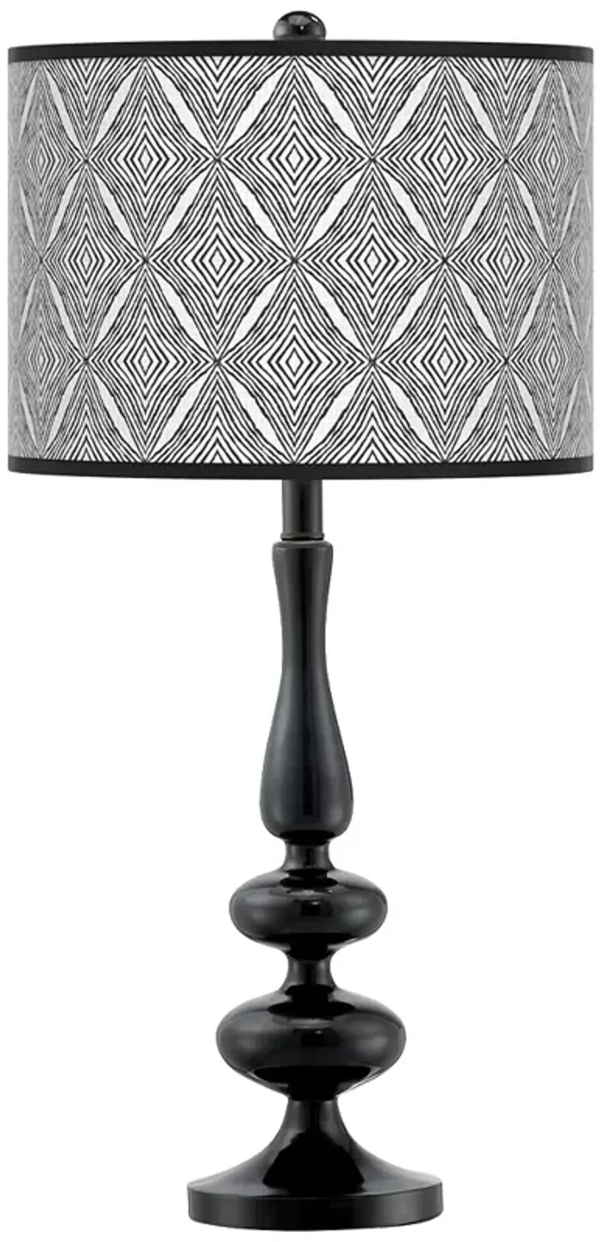 Moroccan Diamonds II Giclee Paley Black Table Lamp