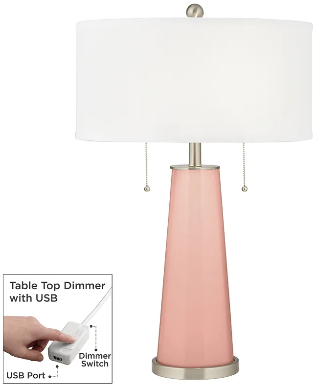 Rustique Peggy Glass Table Lamp With Dimmer