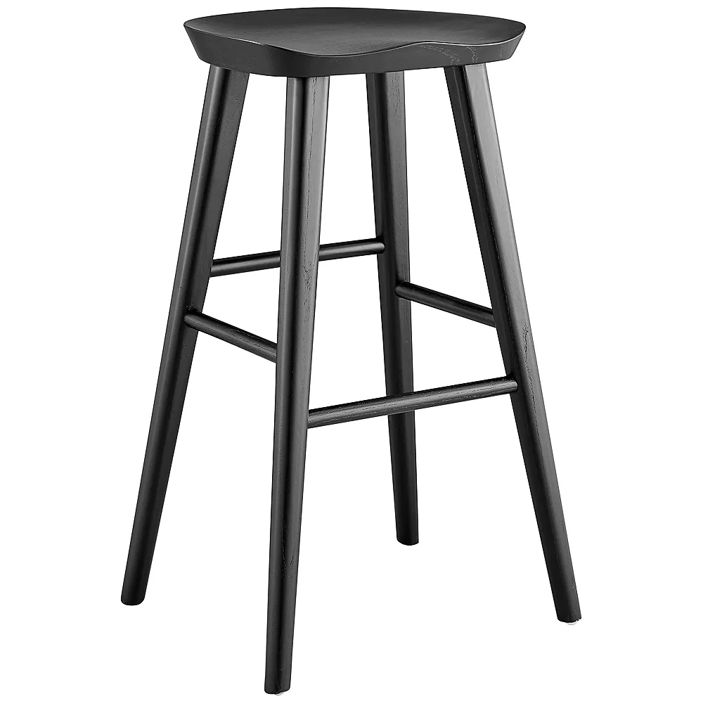 Vieno 29 1/2" Black Wood Bar Stool