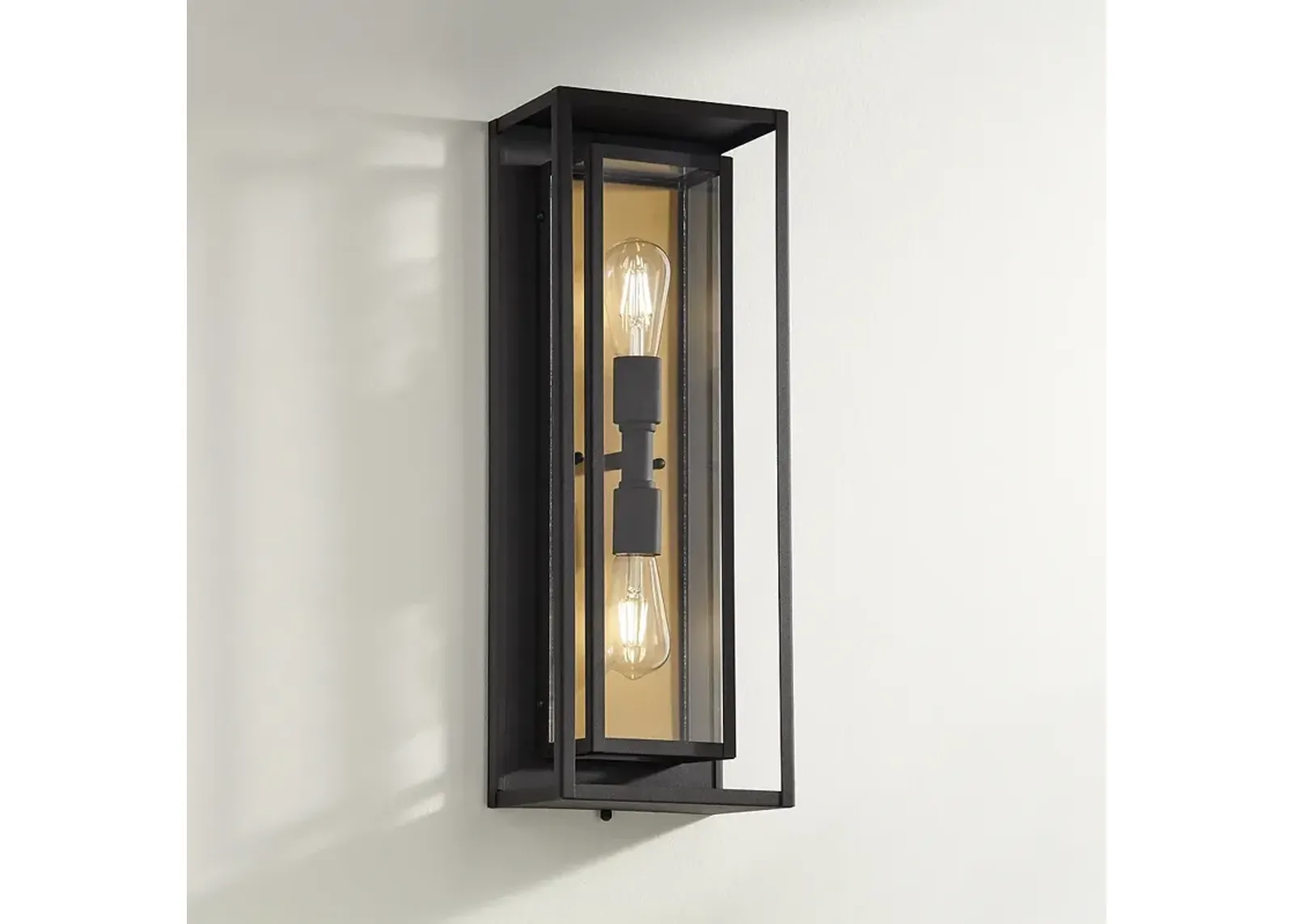 Possini Euro Metropolis 22" High Black Gold Modern Wall Sconce