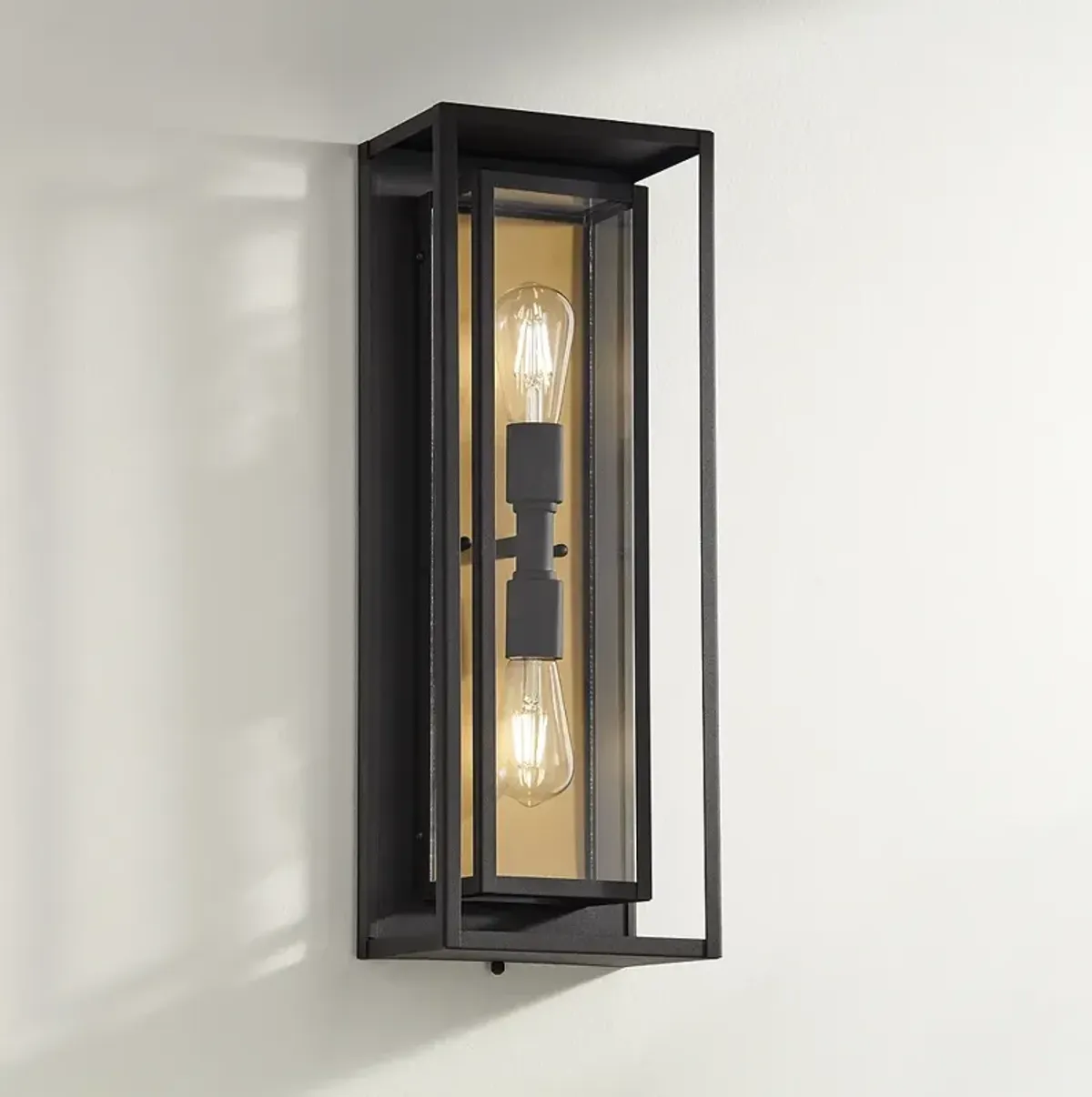 Possini Euro Metropolis 22" High Black Gold Modern Wall Sconce