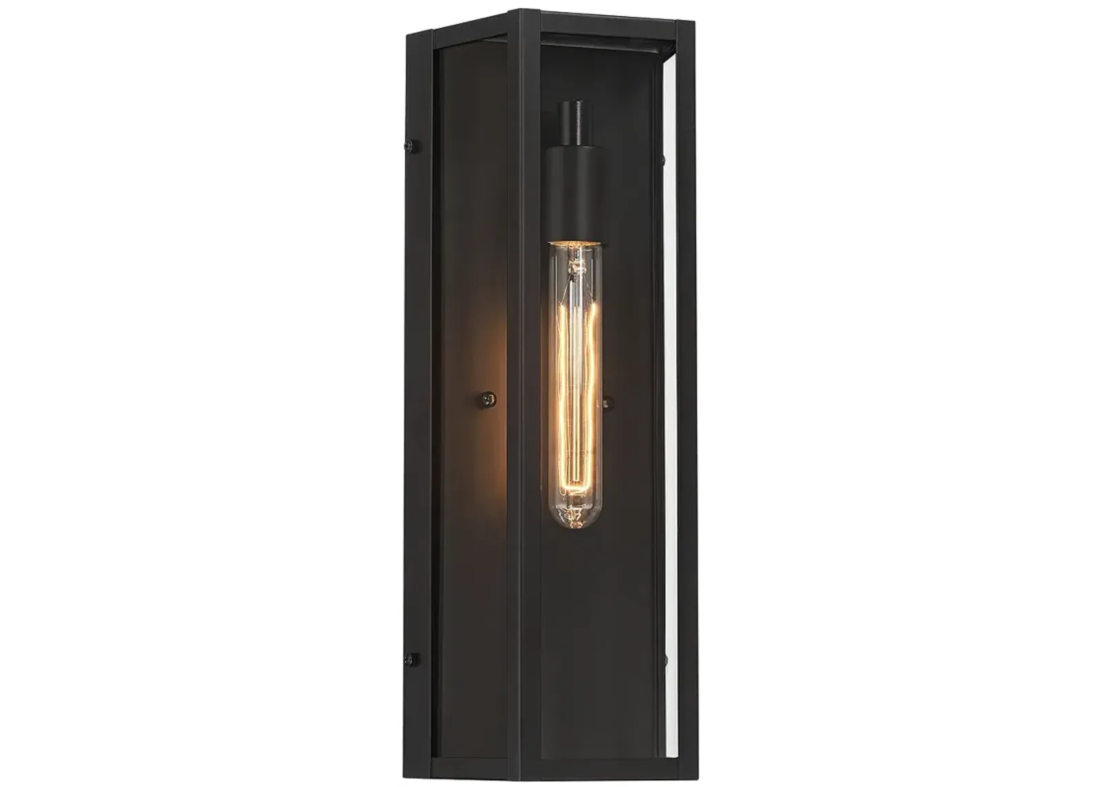 Lydia 16" High Matte Black Outdoor Wall Light