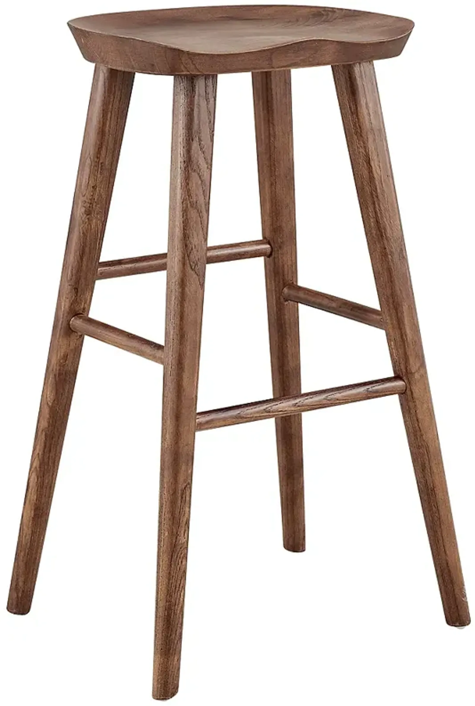 Vieno 29 1/2" Walnut Wood Bar Stool