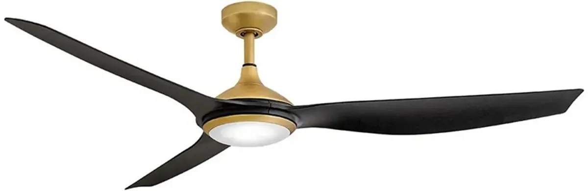 64" Talan Heritage Brass and Black LED Smart Ceiling Fan