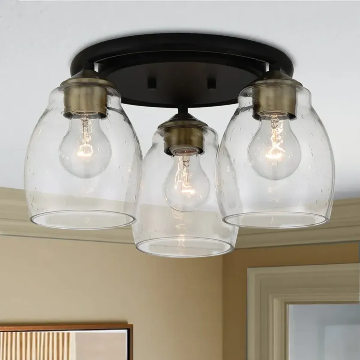 Minka Lavery Winsley 15" Wide 3-Light Semi-Flush Ceiling Light